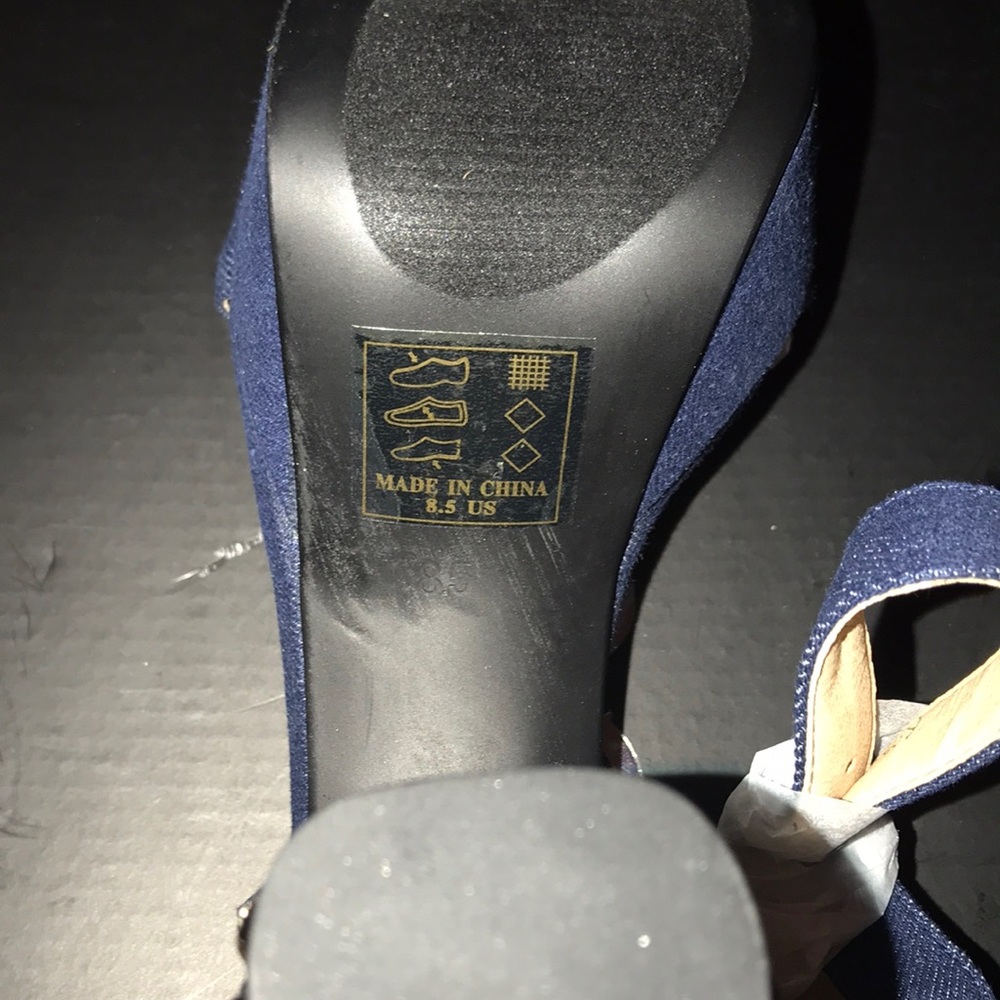 Dark Blue Denim Stiletto Heel - Picture 4 of 4